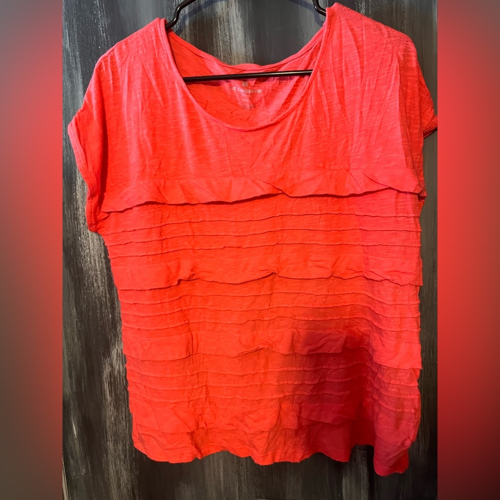 Pink Liz Claiborne ruffled shirt